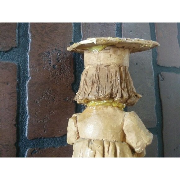 Antique/vintage Hand Carved Wood Figurine Girl w/Graduation cap flawed beige 11" - Picture 6 of 12